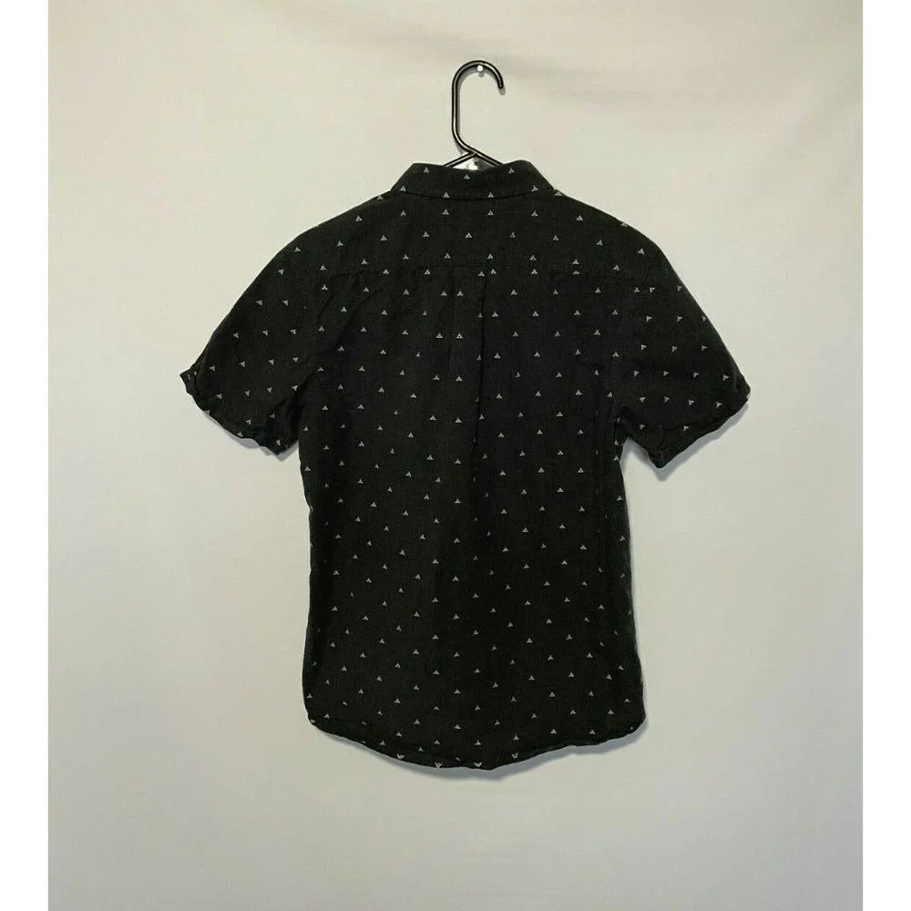 The North Face Shirt Short Sleeve Gray Geometric Outdoor Hiking Small